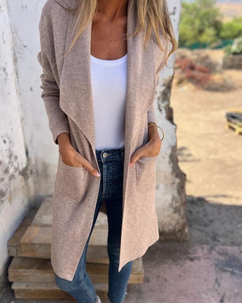 EIGONA - CHAQUETA DE PUNTO CASUAL CON SOLAPA