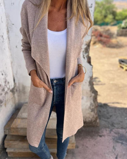 EIGONA - CHAQUETA DE PUNTO CASUAL CON SOLAPA