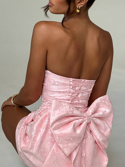 Vestido Mini de Nudo Jacquard Amelia