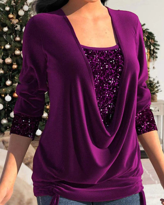 BLUSA ELEGANTE DELFINA CON LENTEJUELAS