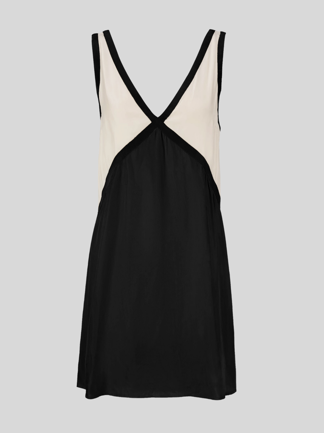 Sorrell - Vestido Mini Sin Mangas con Escote en V y Color Contrastante