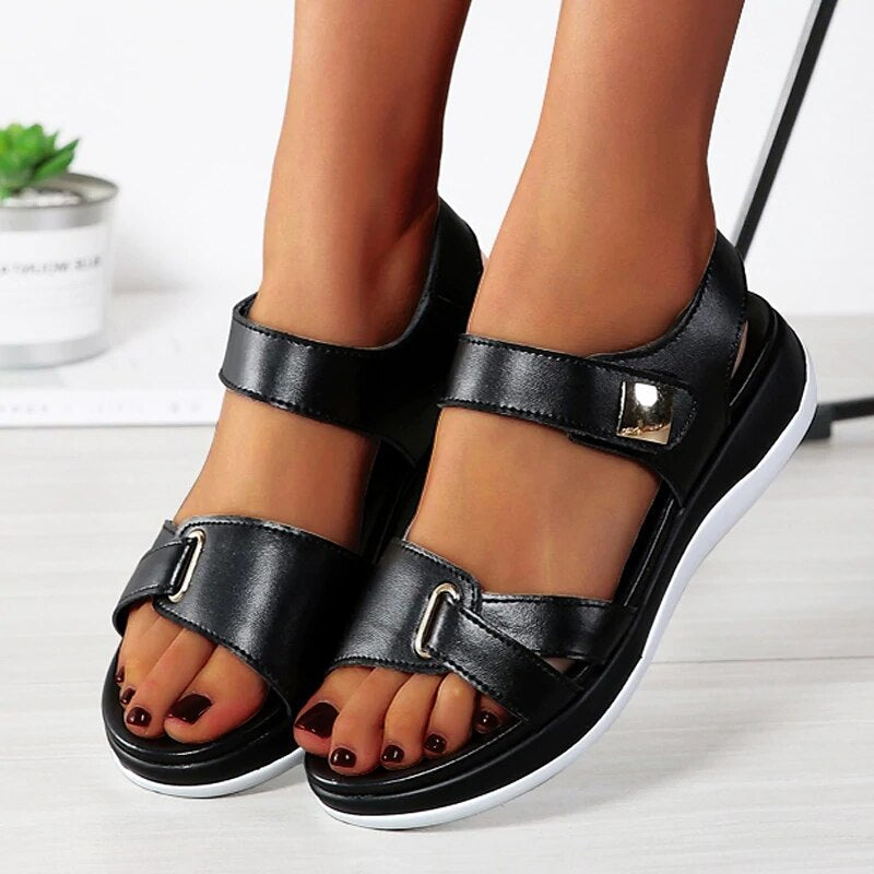 Dominika - Elegantes sandalias ortopédicas planas