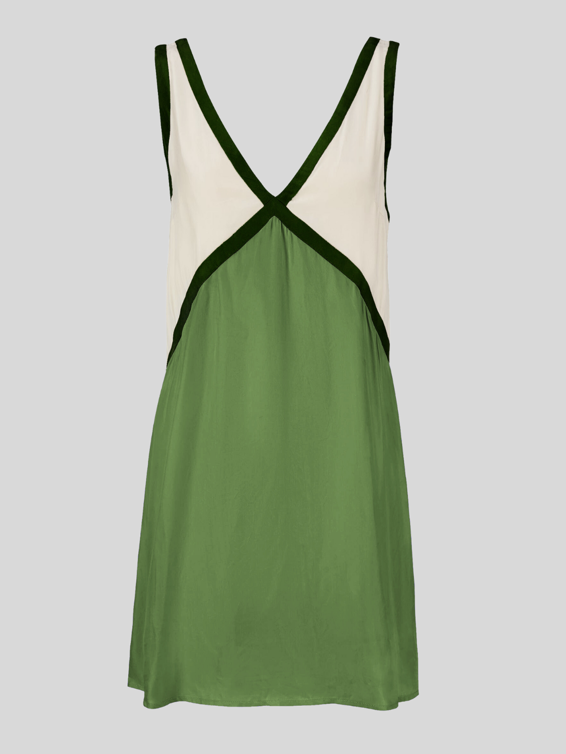 Sorrell - Vestido Mini Sin Mangas con Escote en V y Color Contrastante