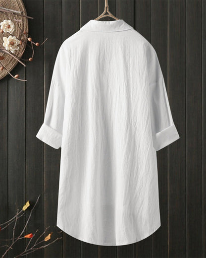 Olivia™ - Blusa Cómoda y Larga de Color Sólido