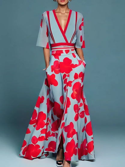 Cosette - Vestido Maxi Fluido Elegante con Escote en V