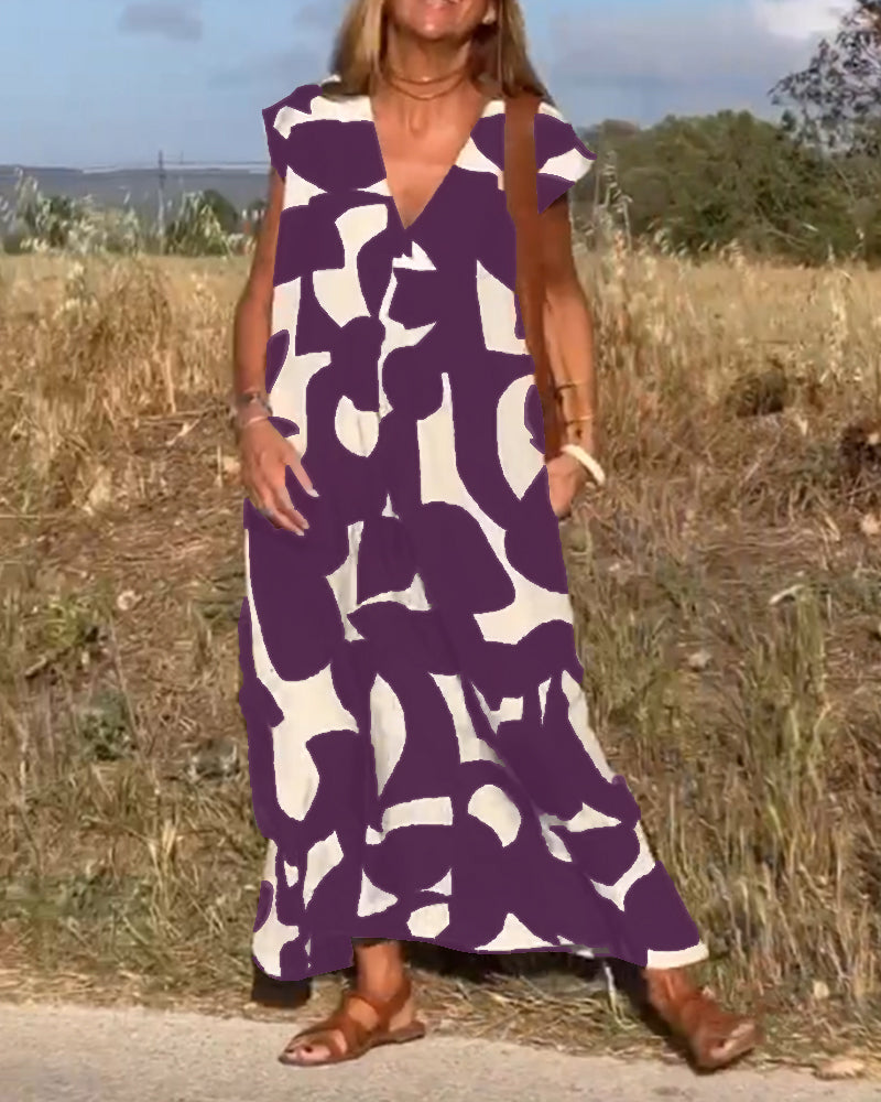 Lauren | Vestido de Corte A Sin Mangas Abstracto