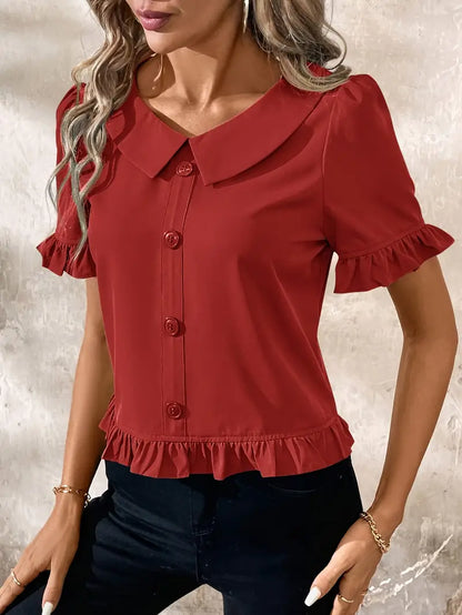 Foteini - Elegante Blusa de Manga Corta