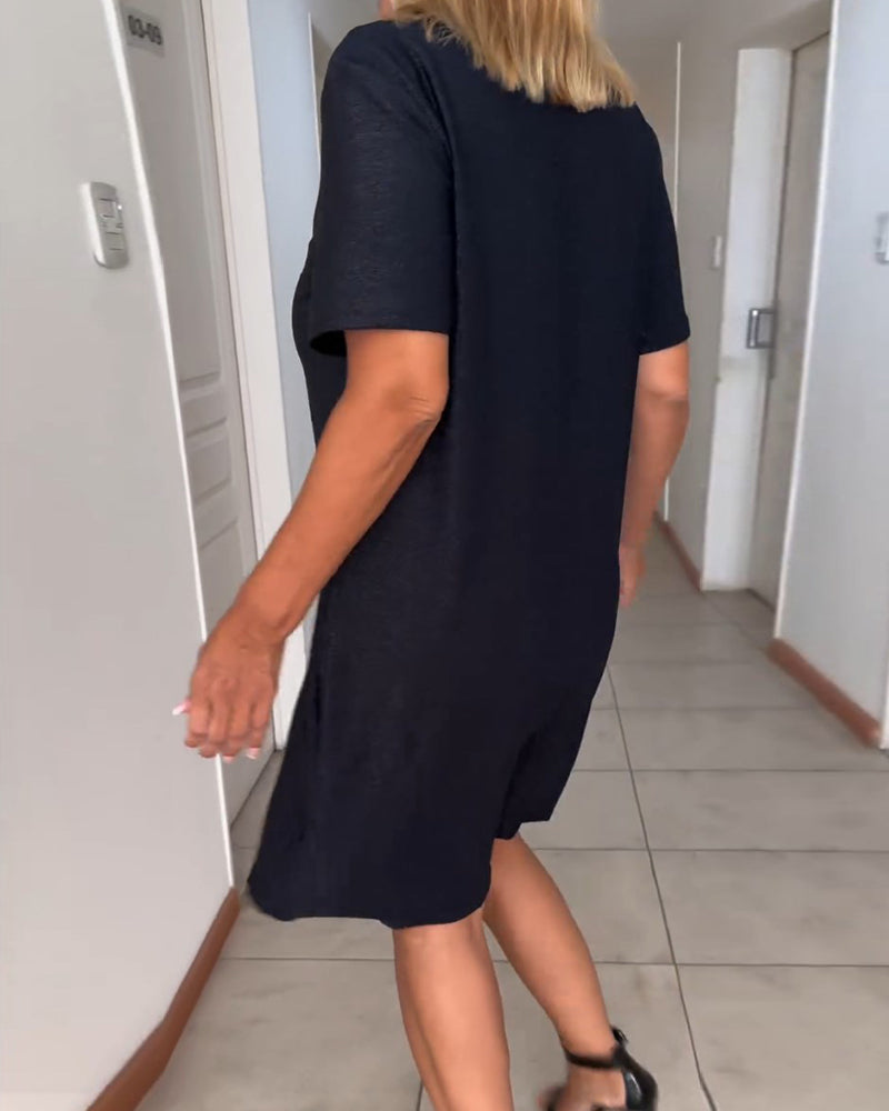 Michelle | Vestido Casual Arrugado con Escote en V