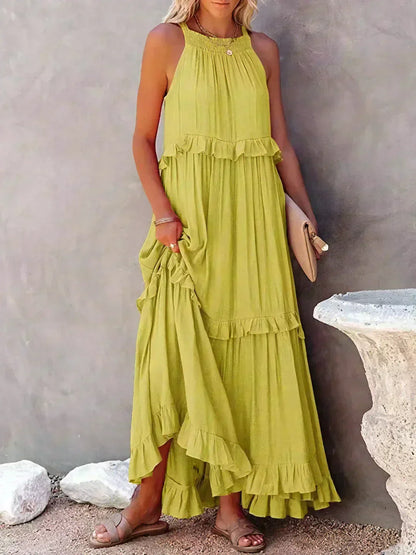 Landry - Vestido sin mangas con volantes chic