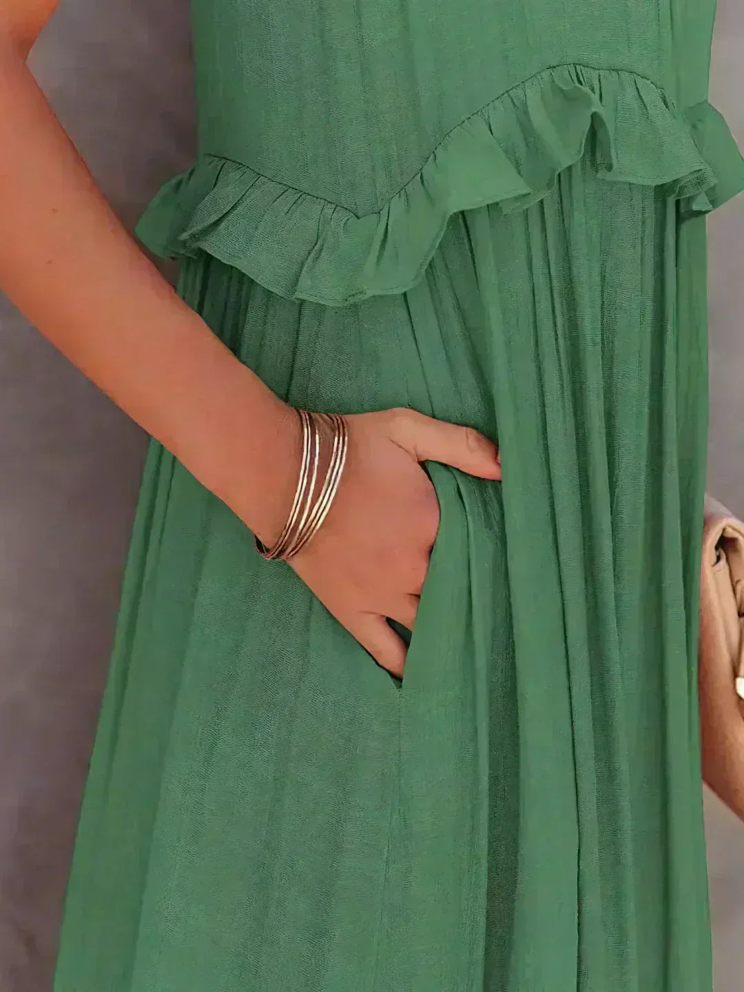 Landry - Vestido sin mangas con volantes chic