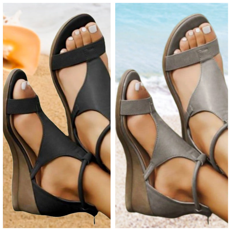 Anne - Sandalias ortopédicas de cuero con tacón