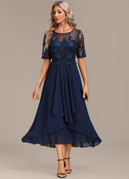 CLARISSA – VESTIDO ELEGANTE DE CHIFFON CON ENCANTO MARINO
