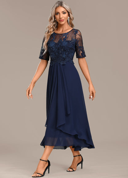 CLARISSA – VESTIDO ELEGANTE DE CHIFFON CON ENCANTO MARINO
