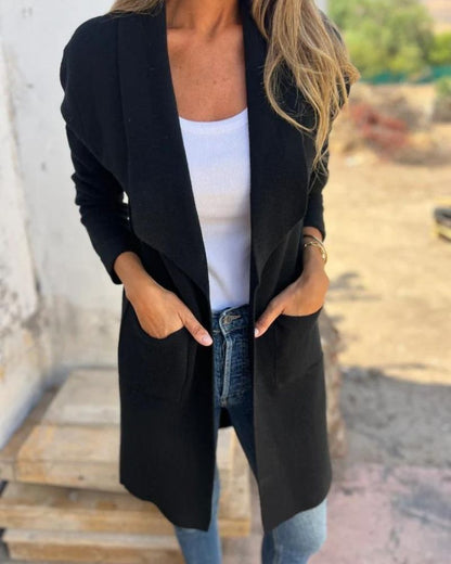 EIGONA - CHAQUETA DE PUNTO CASUAL CON SOLAPA