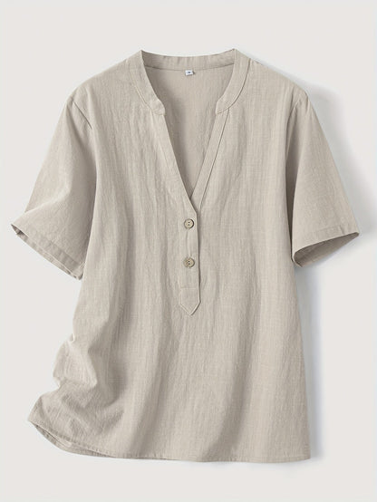 Sharron - Blusa Elegante con Escote en V y Botones