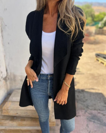 EIGONA - CHAQUETA DE PUNTO CASUAL CON SOLAPA