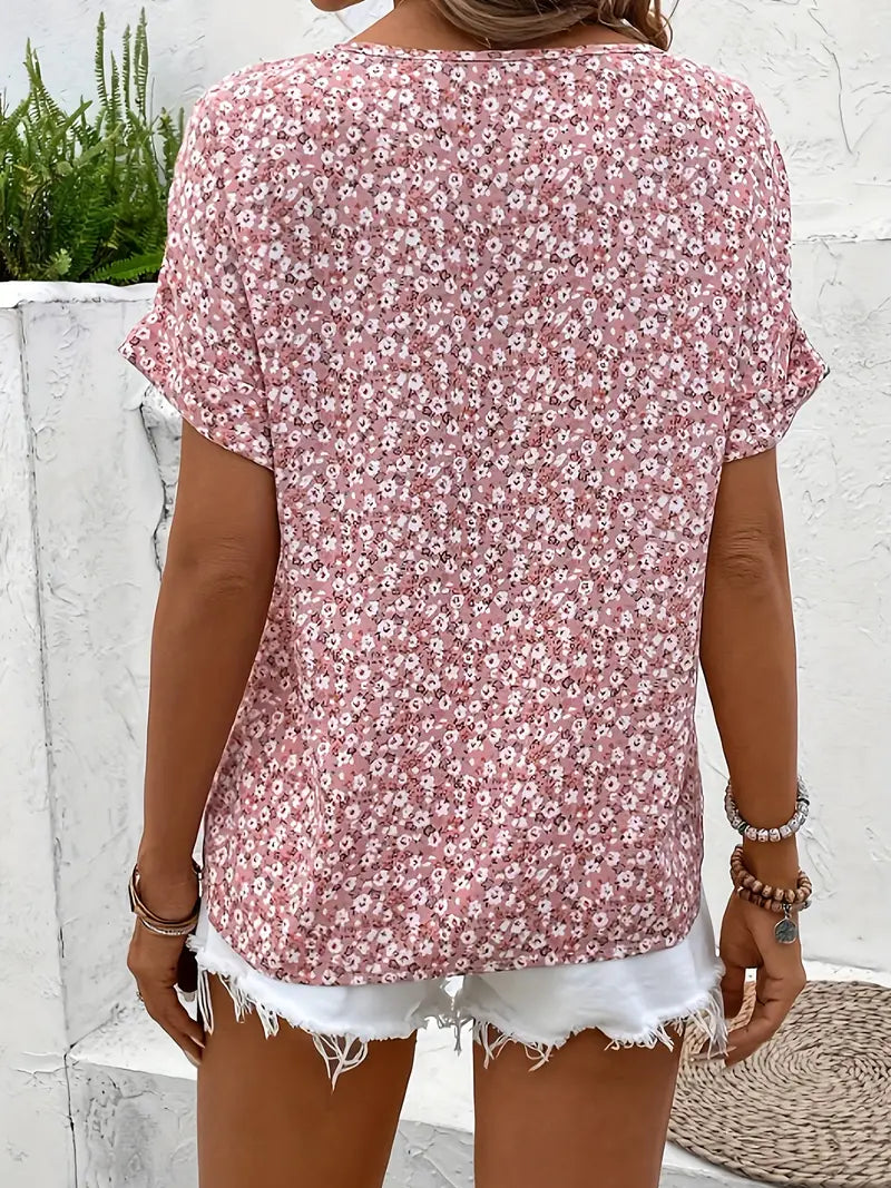 Cindy™ | Blusa de Cuello Notched con Estampado Floral