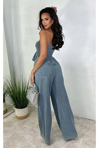 ISLA – CONJUNTO DE DENIM ESTILOSO DE DOS PIEZAS