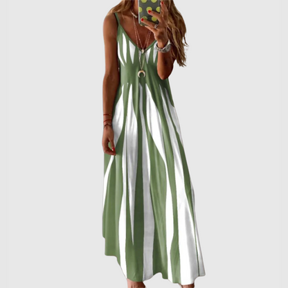 Ariella - Vestido Maxi Sin Mangas a Rayas Chic