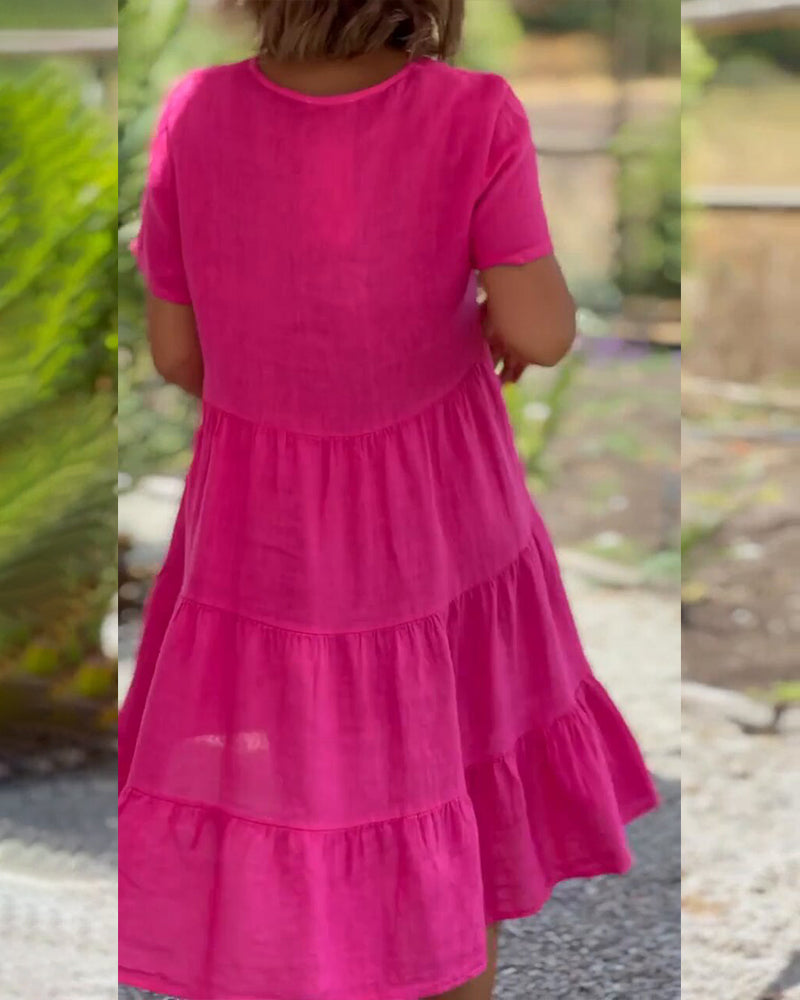 Samantha | Vestido de Viento con Escote en V y Bolsillos