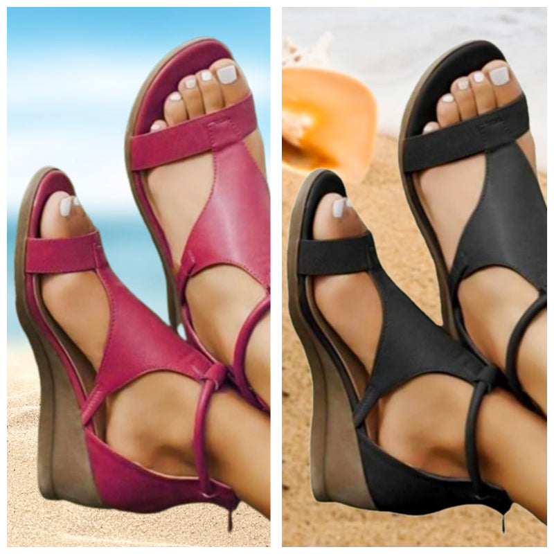 Anne – Sandalias ortopédicas de cuero con tacón