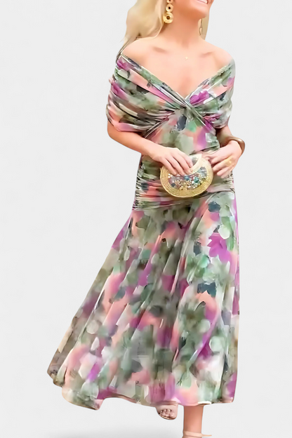 Florendra™ | Vestido Largo Floral con Escote en V