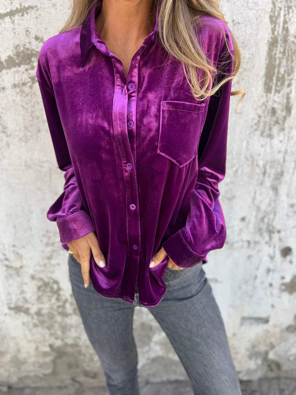 Kaya - Blusa de Terciopelo Elegante