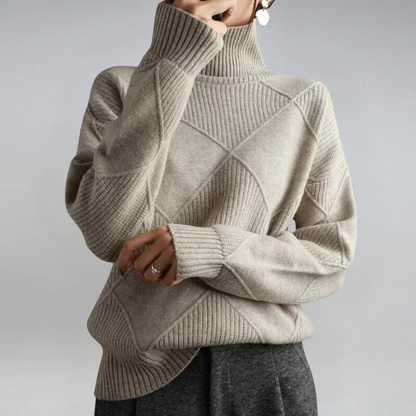 Lauren | Suéter de Cuello Alto de Cachemira Luxe