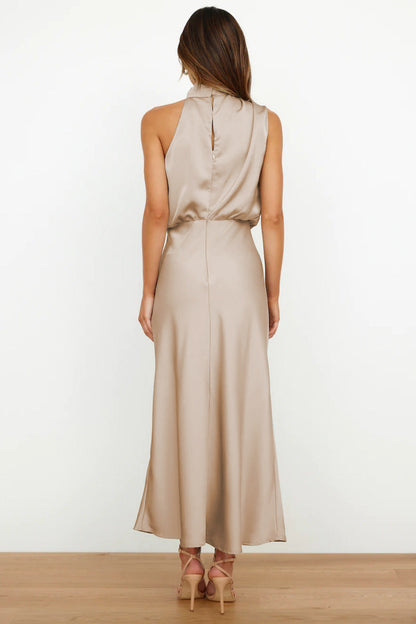 Elise | Vestido Halter de Satén Elegante – Gracioso y Chic