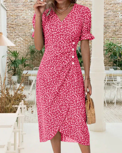 Leah | Vestido Botón con Volantes