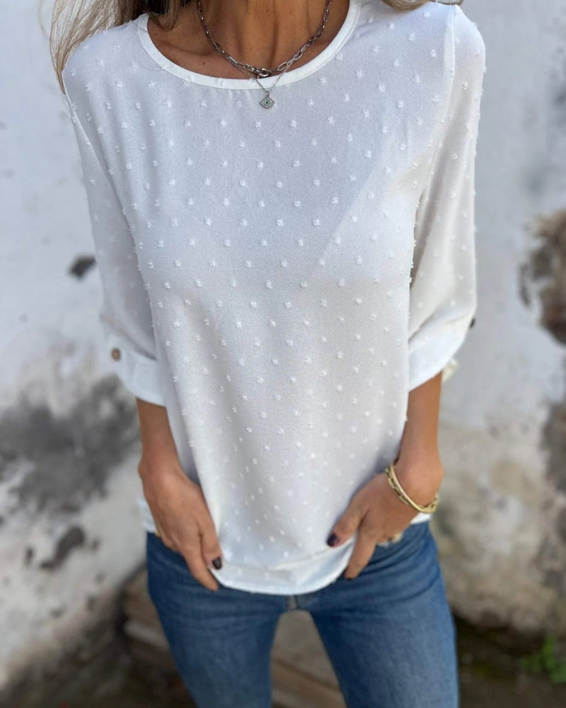VARENA - Blusa de Chiffon Jacquard Chic