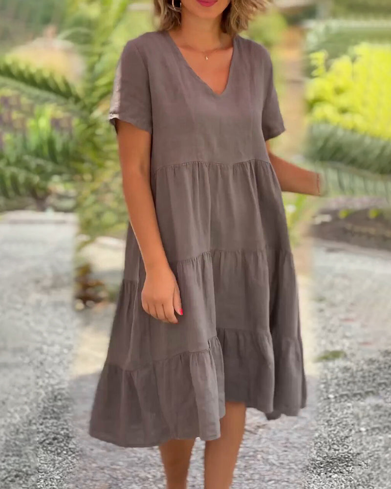 Samantha | Vestido de Viento con Escote en V y Bolsillos