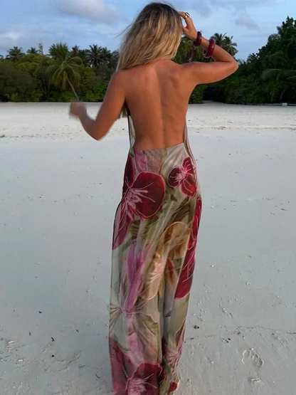 Isla | Vestido Maxi de Chiffon Sin Espalda