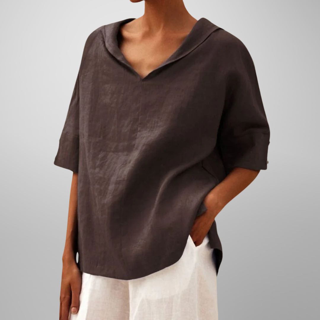 Molly – Top de Cuello en V Relajado