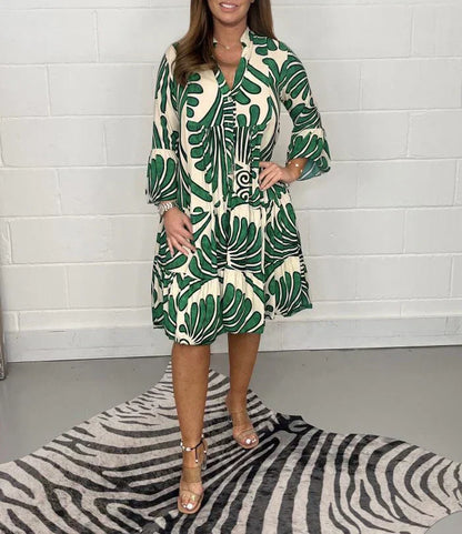 Fenella - Vestido Midi Impreso con Escote en V