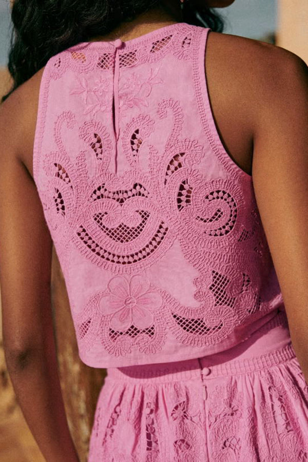 Conjunto de Encaje Rosa Moise