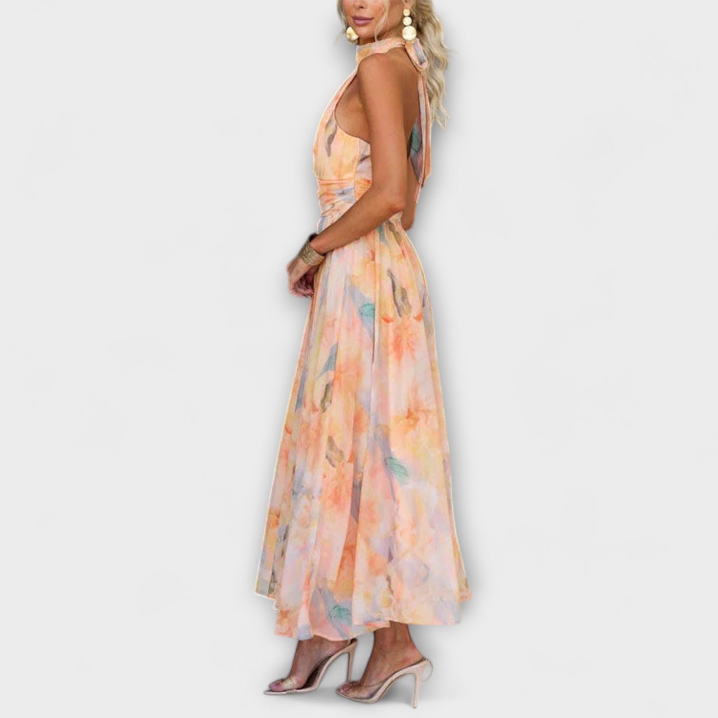 Wein™ | Vestido Maxi de Tirantes con Estampado Acuarela
