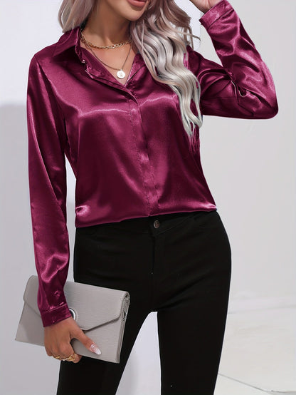 Luna - Blusa Satinada con Botones