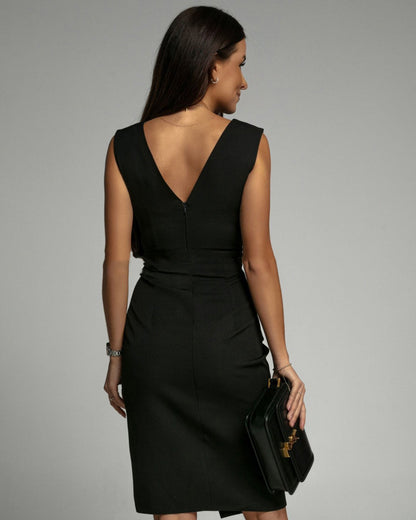 Estelle | Vestido Ajustado con Escote en V y Abertura