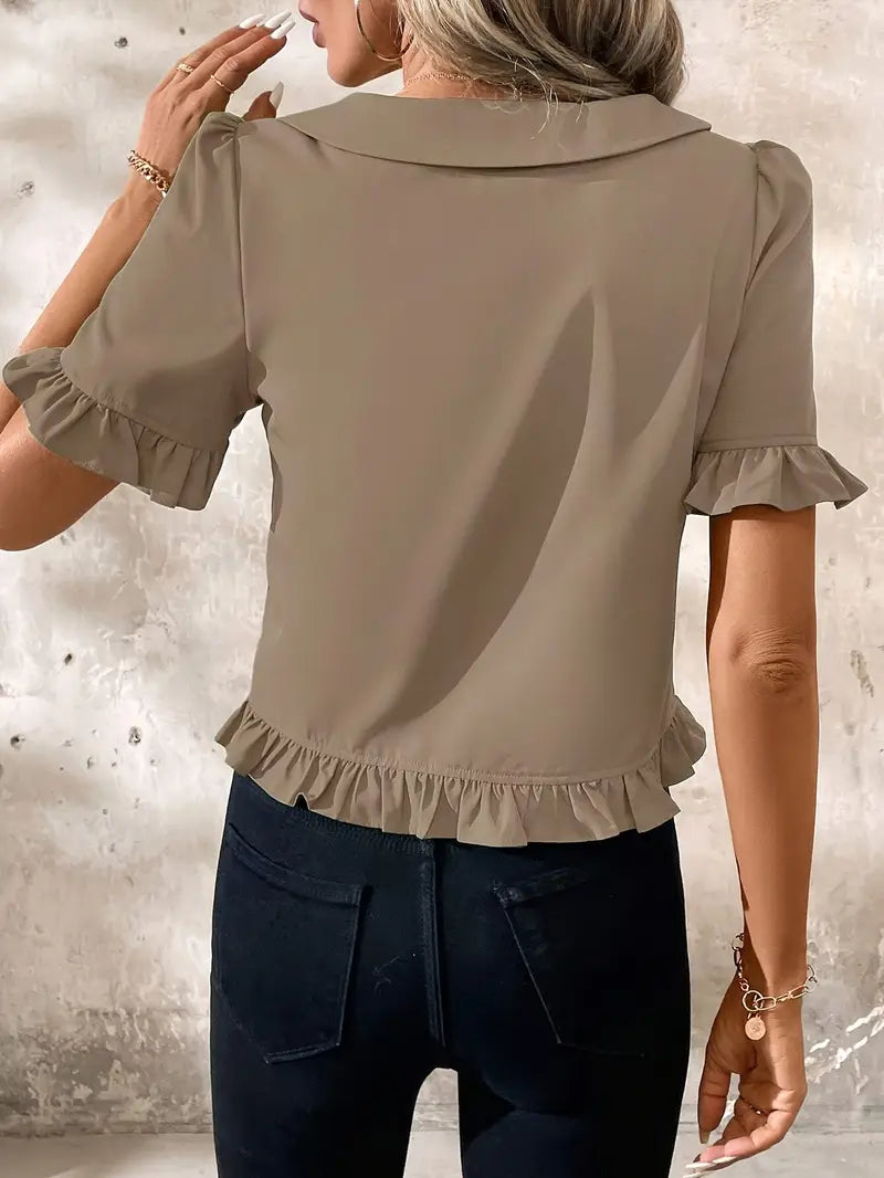 Foteini - Elegante Blusa de Manga Corta