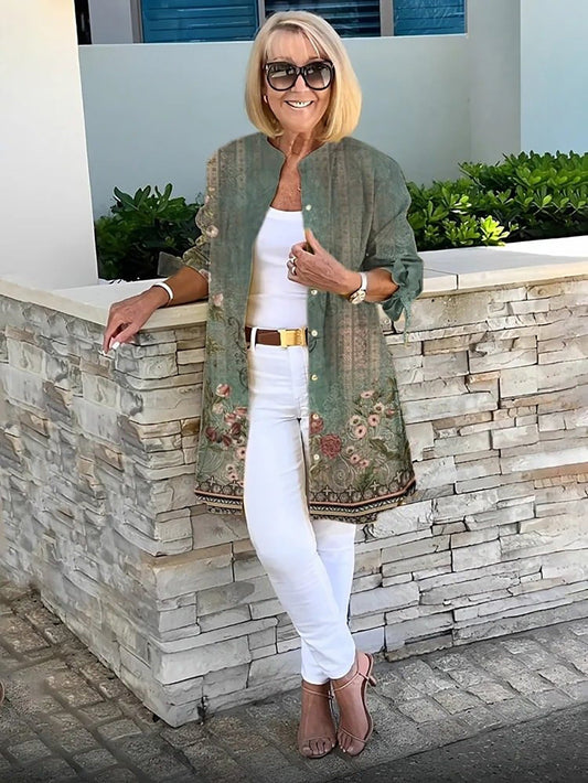 LINDA – CAMISA BOTÓN FLORAL ELEGANTE