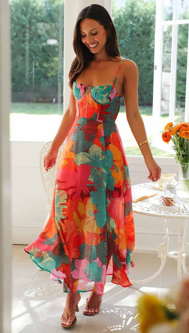Vestido Floral Sexy de Tirantes para Mujeres
