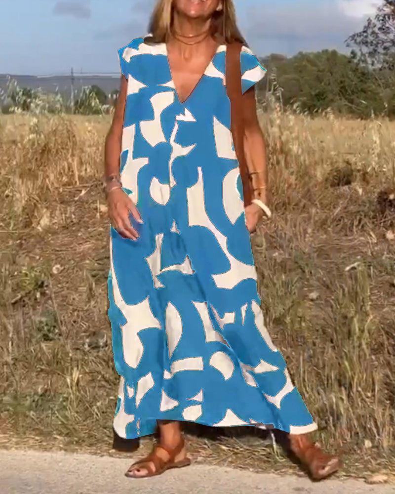Lauren | Vestido de Corte A Sin Mangas Abstracto