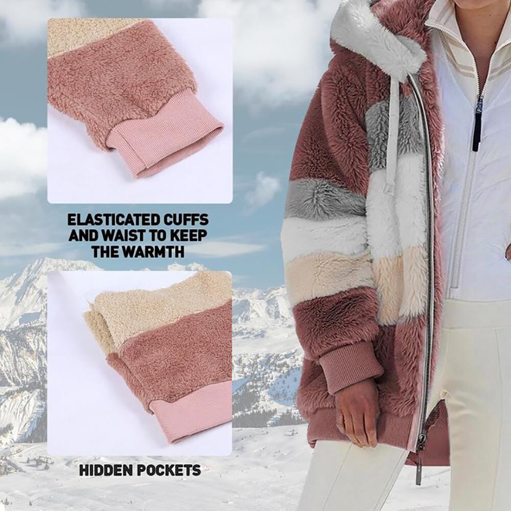 KAREN | Abrigo con Capucha Oversized de Piel Sintética y Cálido
