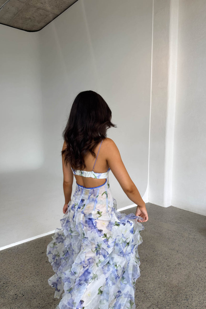 Noemi - Vestido Maxi de Tirantes Espagueti con Estampado Floral