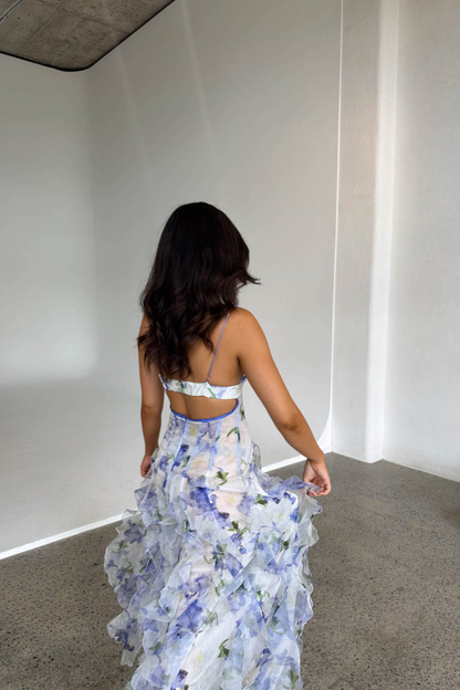 Noemi - Vestido Maxi de Tirantes Espagueti con Estampado Floral