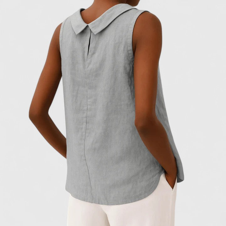 Anastine | Top Elegante con Cuello Enrollado