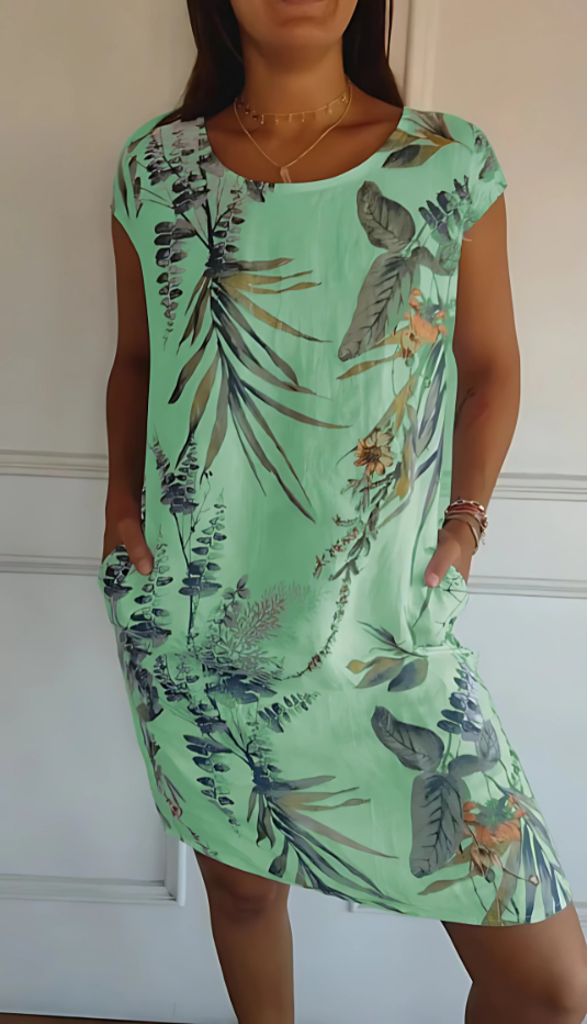 Iris - Vestido impreso casual de corte holgado hasta la rodilla