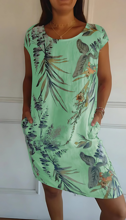 Iris - Vestido impreso casual de corte holgado hasta la rodilla