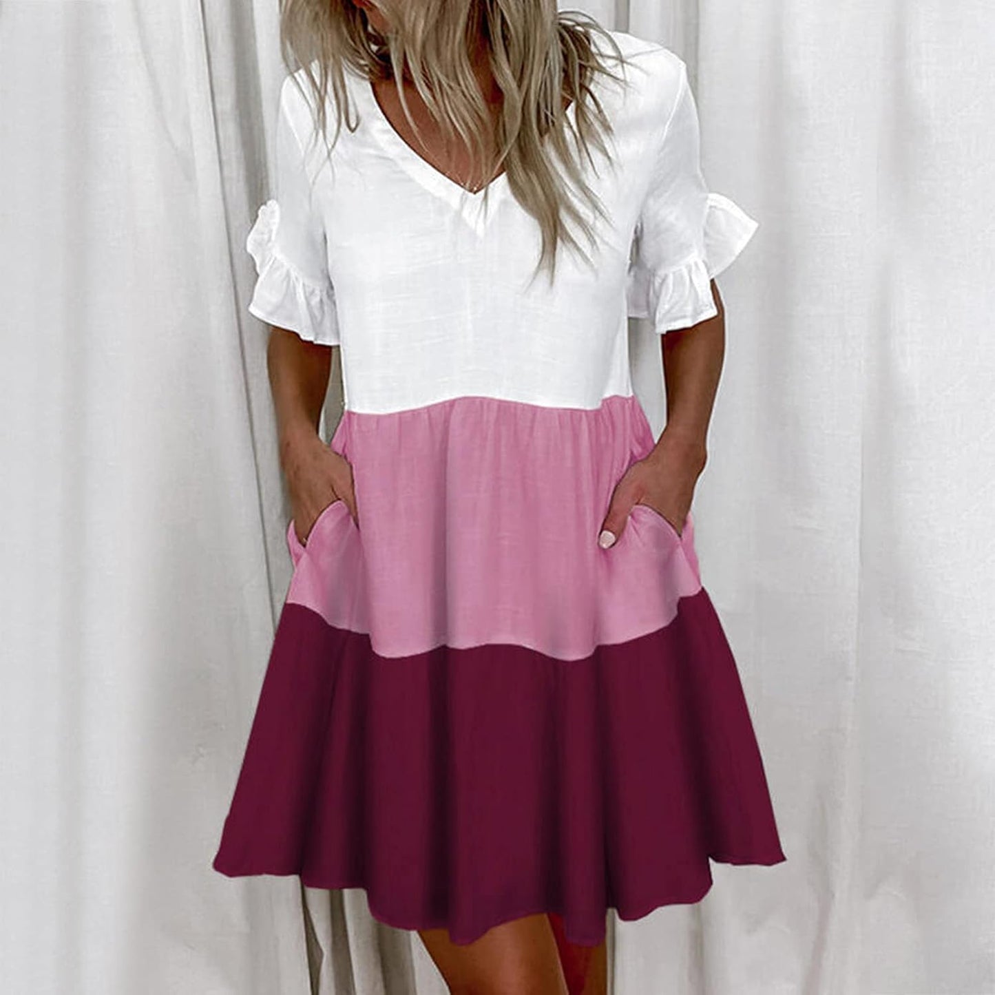 Aliah™ - Vestido con Encanto de Colorblock